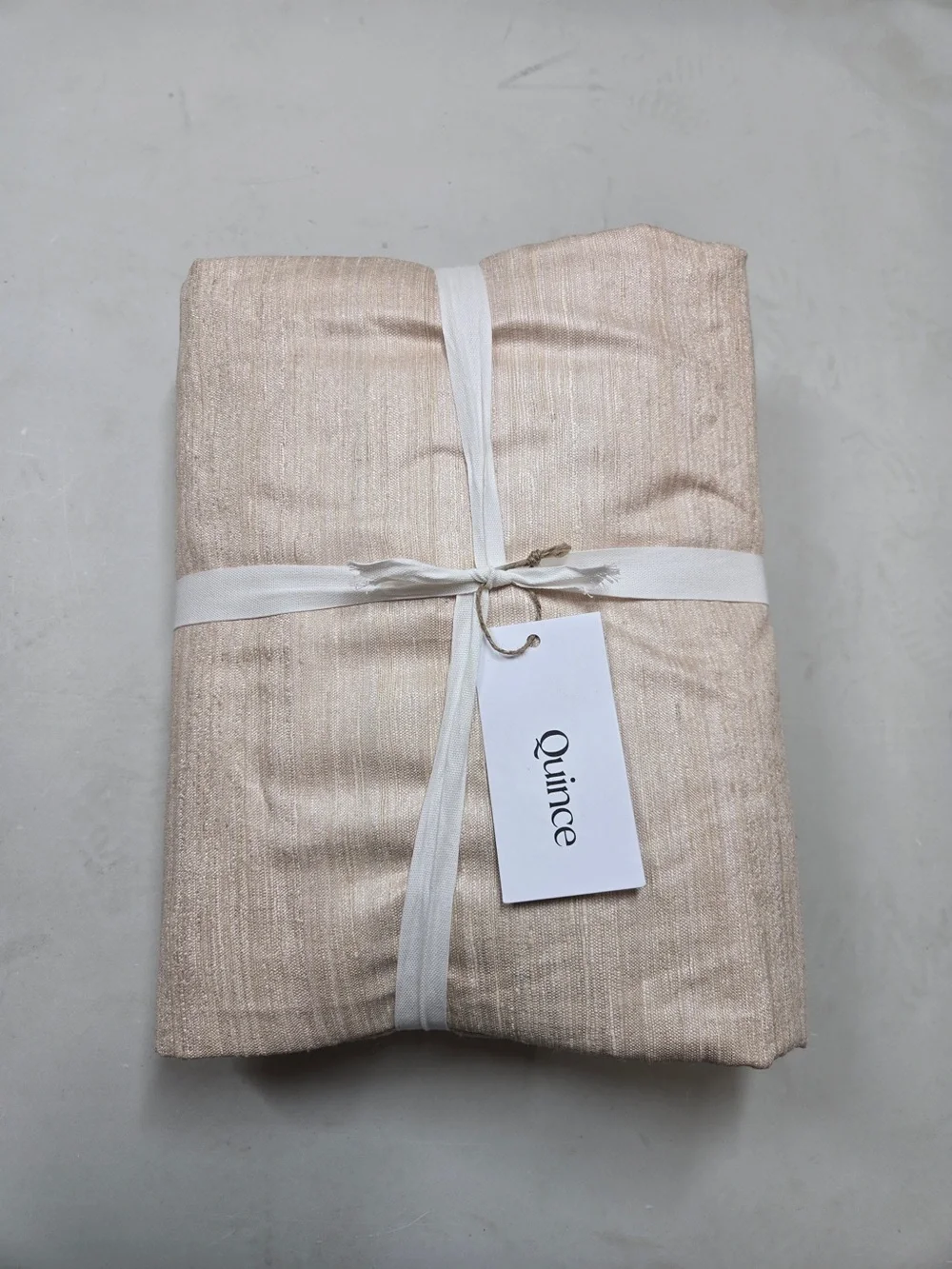 NWT QUINCE Set Of 2 48x84 Raw Silk Curtains Sand 8996